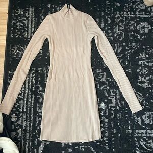 Taupe Cotton Citizen Ribbed Knit Dress